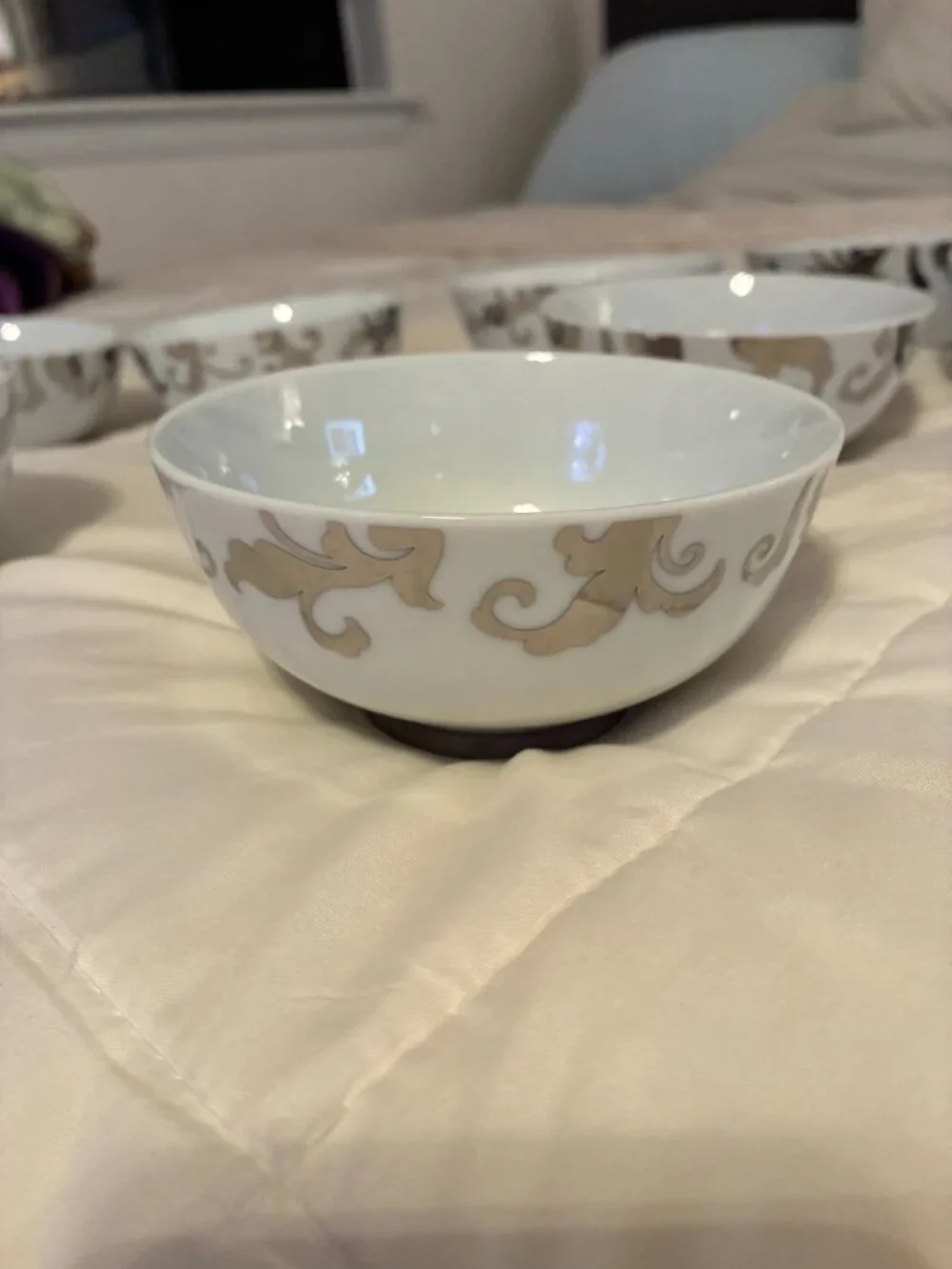 8 Circa Lucas Bowls all fine quality porcelain with metallic accent.